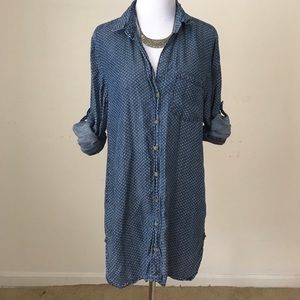 Cloth & Stone Diamond Dot Chambray Shirtdress